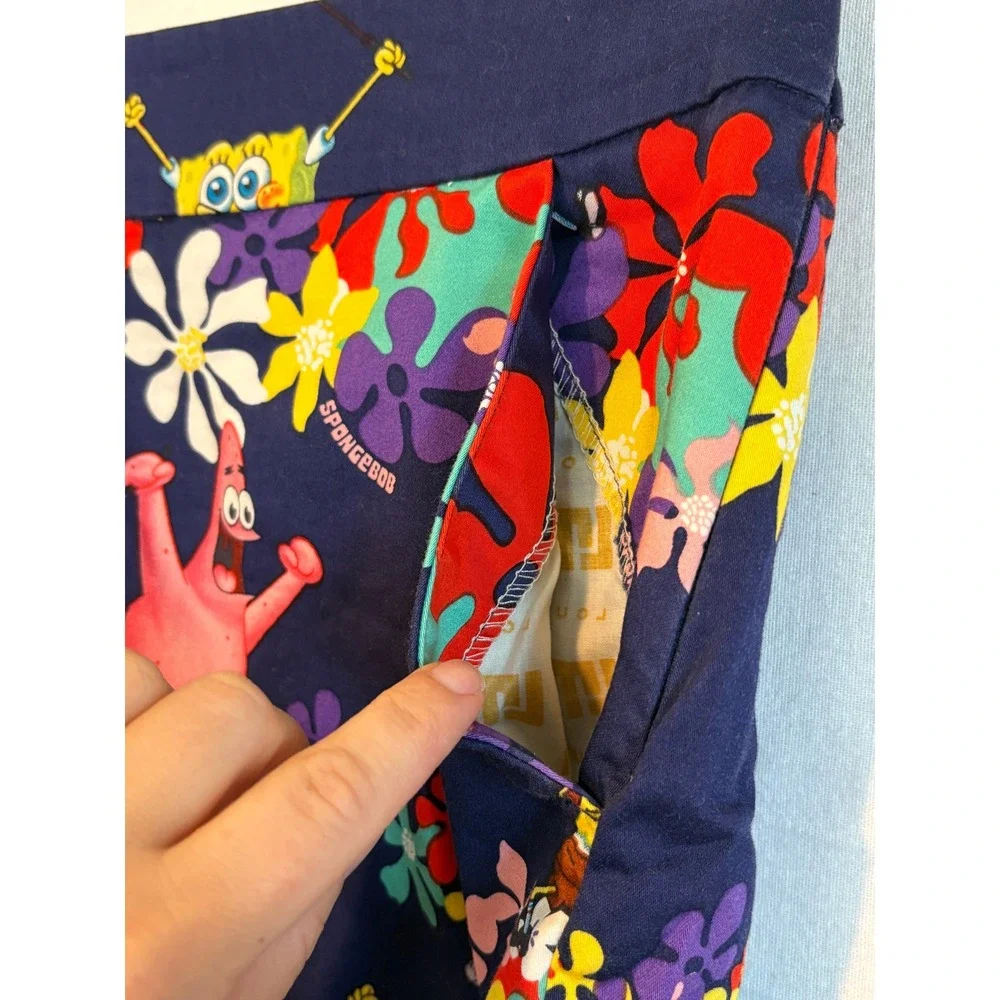 Loudmouth Golf Spongebob Squarepants Floral Skort Navy Blue Womens Size 0